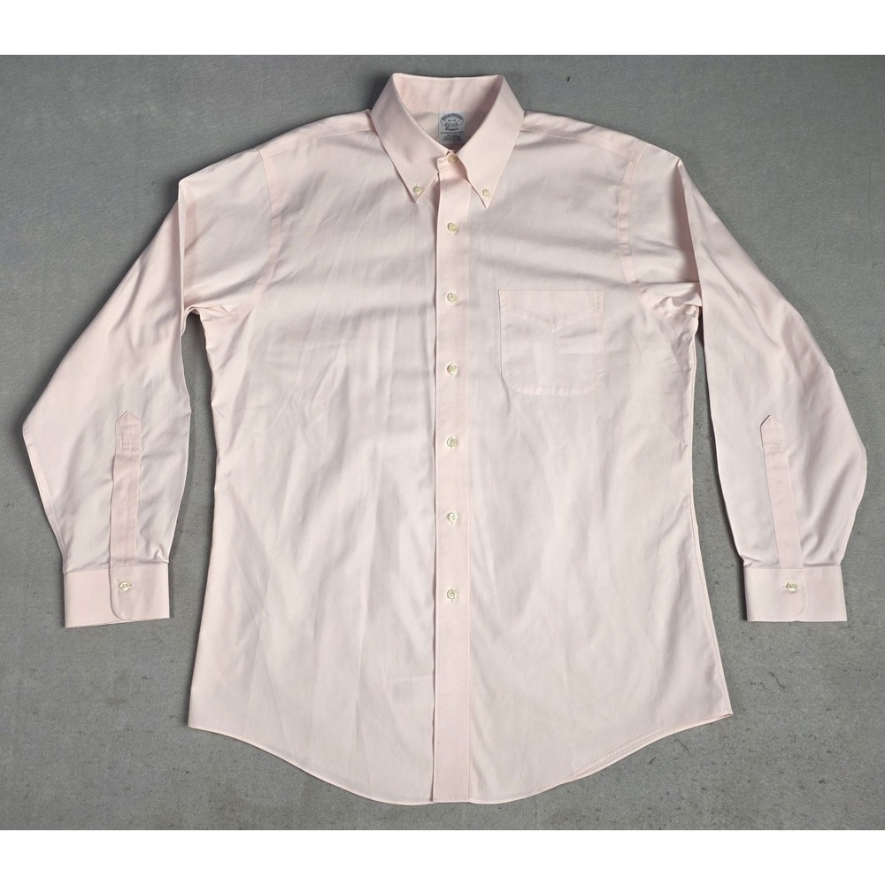 Men's Brooks Brothers Classic Dress Shirt Non Iron Button Down 16 -33 Solid Pink